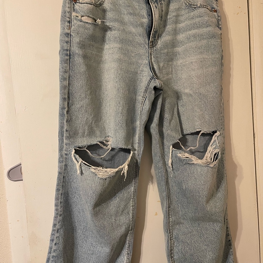 High-Waisted Stovepipe Jean, Ripped